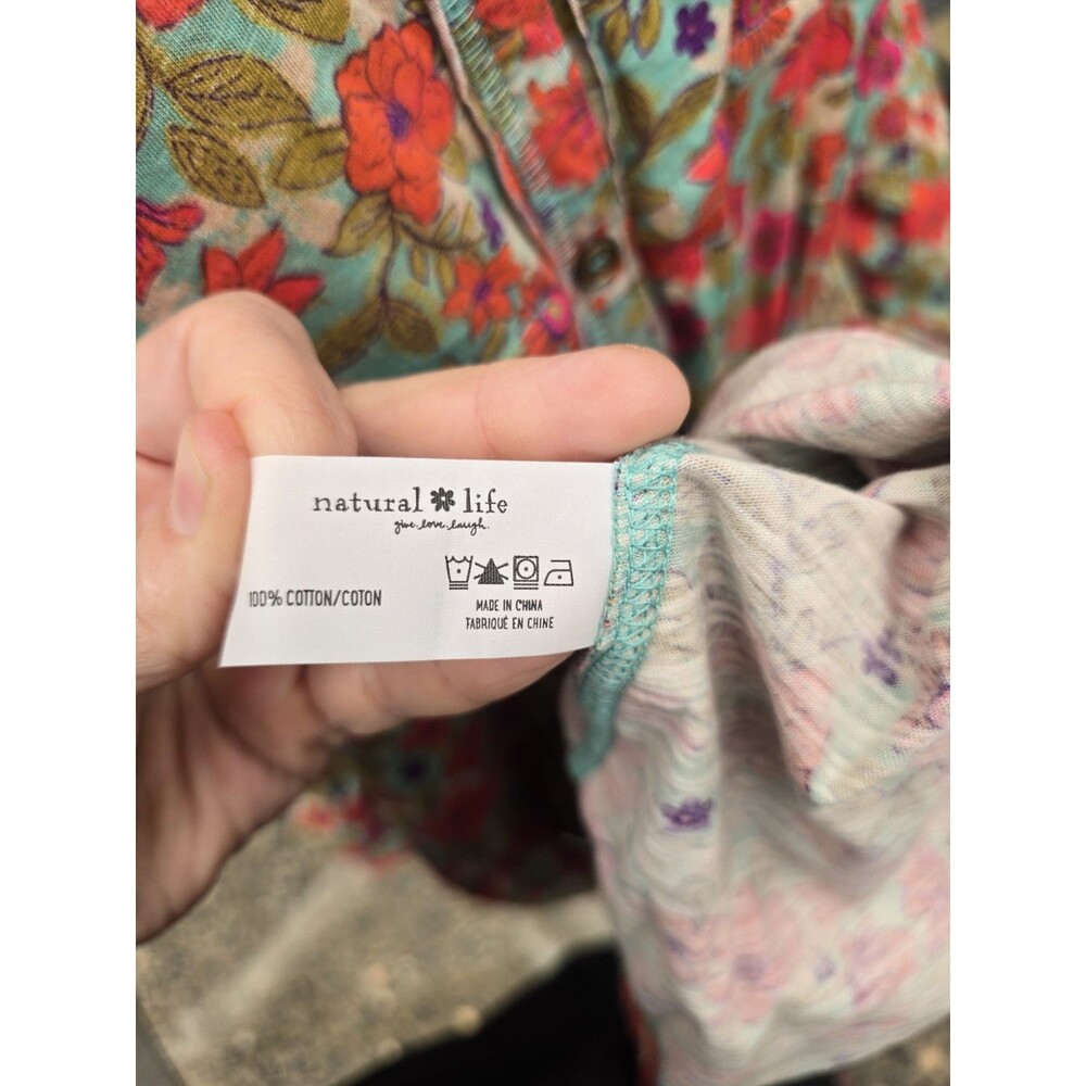 Natural Life Womens Christa Dress Size Knit Cotton Watercolor Neon Medium NWOT - Picture 5 of 8